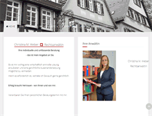 Tablet Screenshot of christinamweber-kanzlei.de
